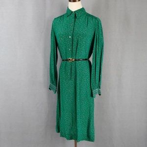 Vintage Nat Kaplan Couture Silk Floral Shirt Dress